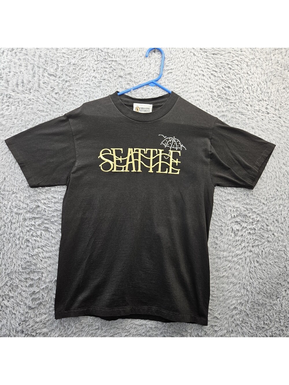 Seattle Rain Umbrella Vintage T Shirt Medium Single Stitch Christine Alexander